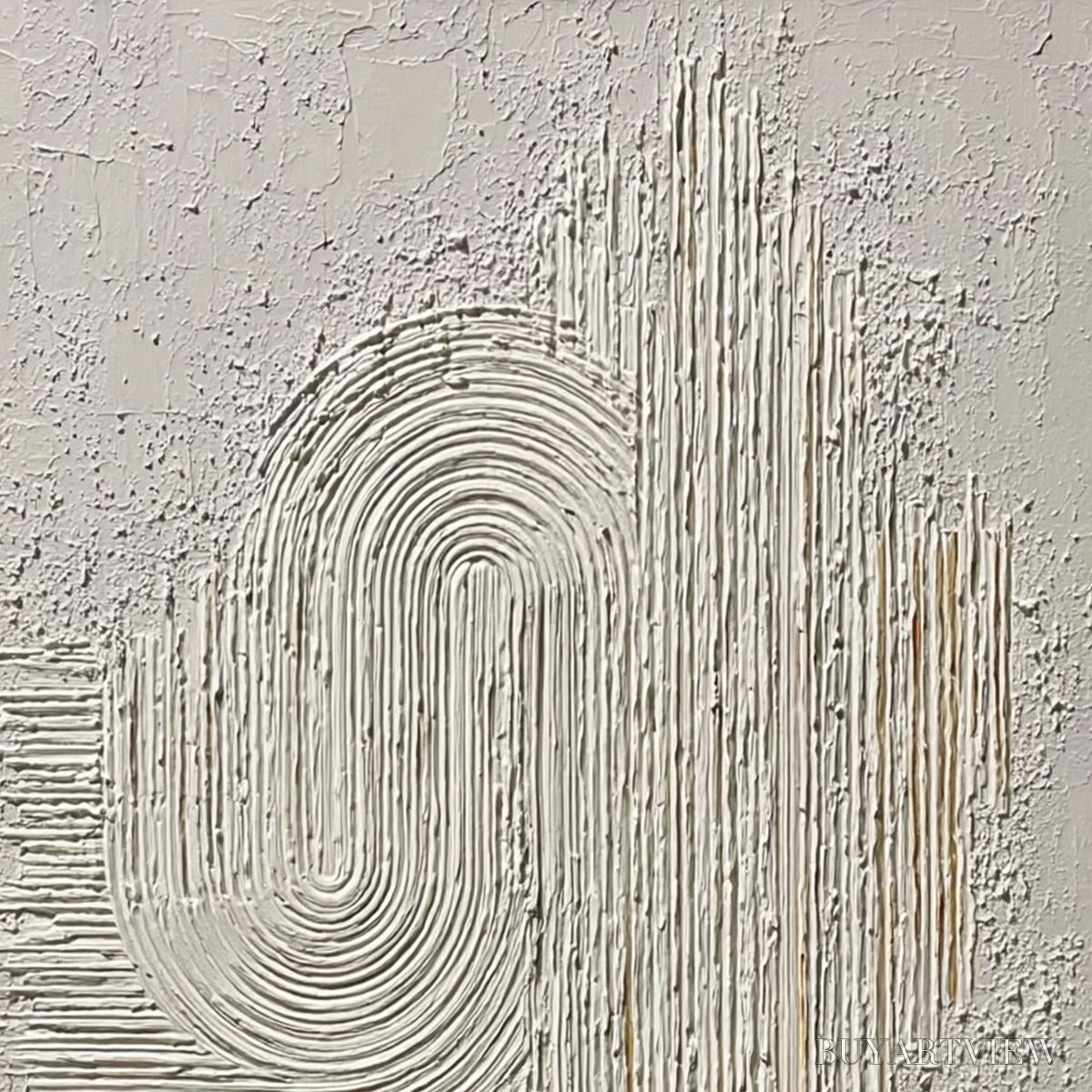 ARTOVITAS Echoes in Silence – Textured White Abstract Wabi Sabi - image 3