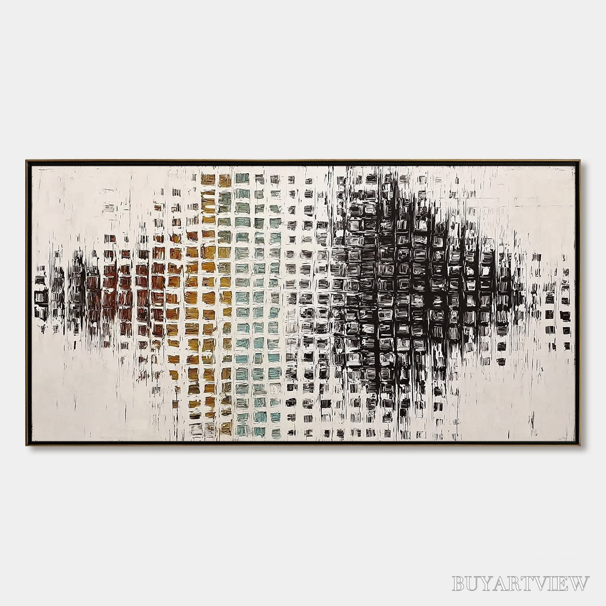 ARTOVITAS Frequency – Large Textured Wabi Sabi Abstract Painting - image 1