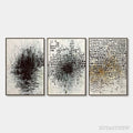 ARTOVITAS Monochrome Metamorphosis – Wabi Sabi Textured Abstract Triptych - image 1