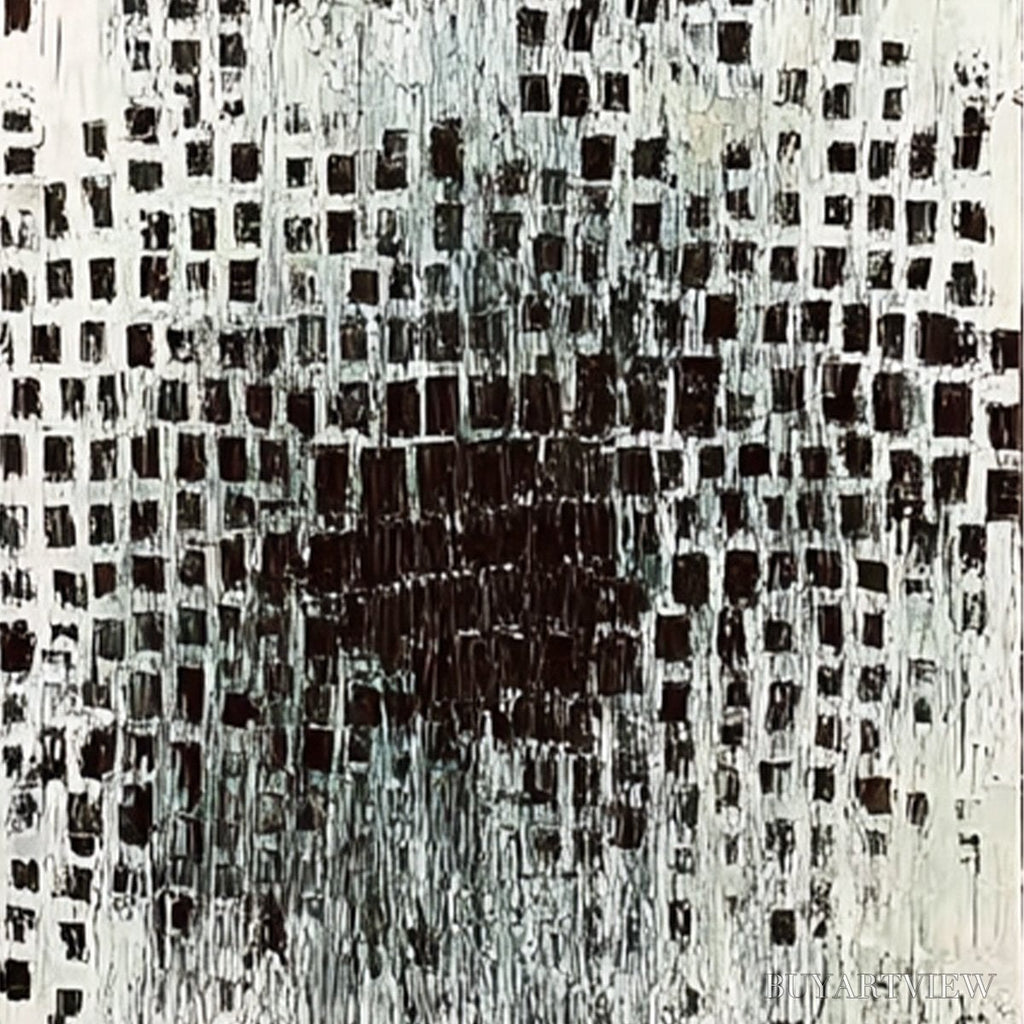 ARTOVITAS Monochrome Metamorphosis – Wabi Sabi Textured Abstract Triptych - image 3