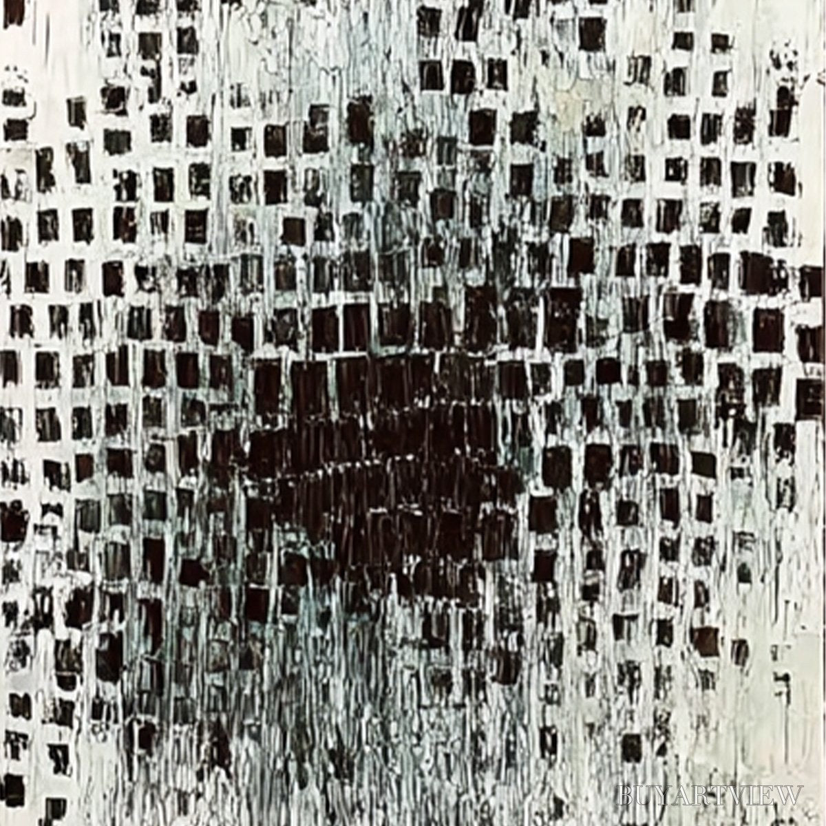 ARTOVITAS Monochrome Metamorphosis – Wabi Sabi Textured Abstract Triptych - image 3