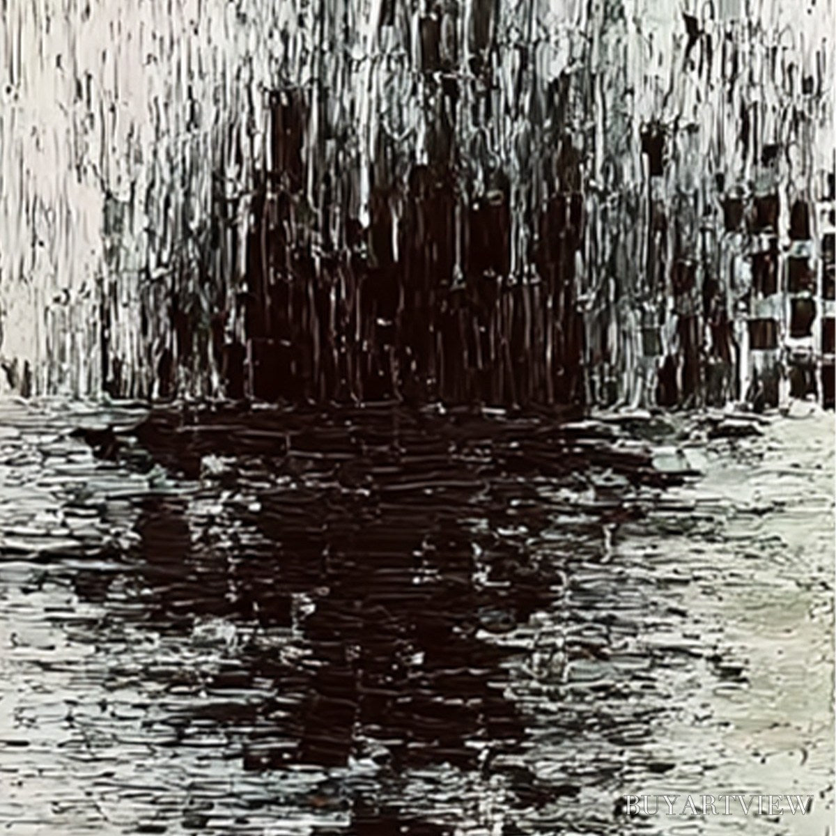 ARTOVITAS Monochrome Metamorphosis – Wabi Sabi Textured Abstract Triptych - image 5