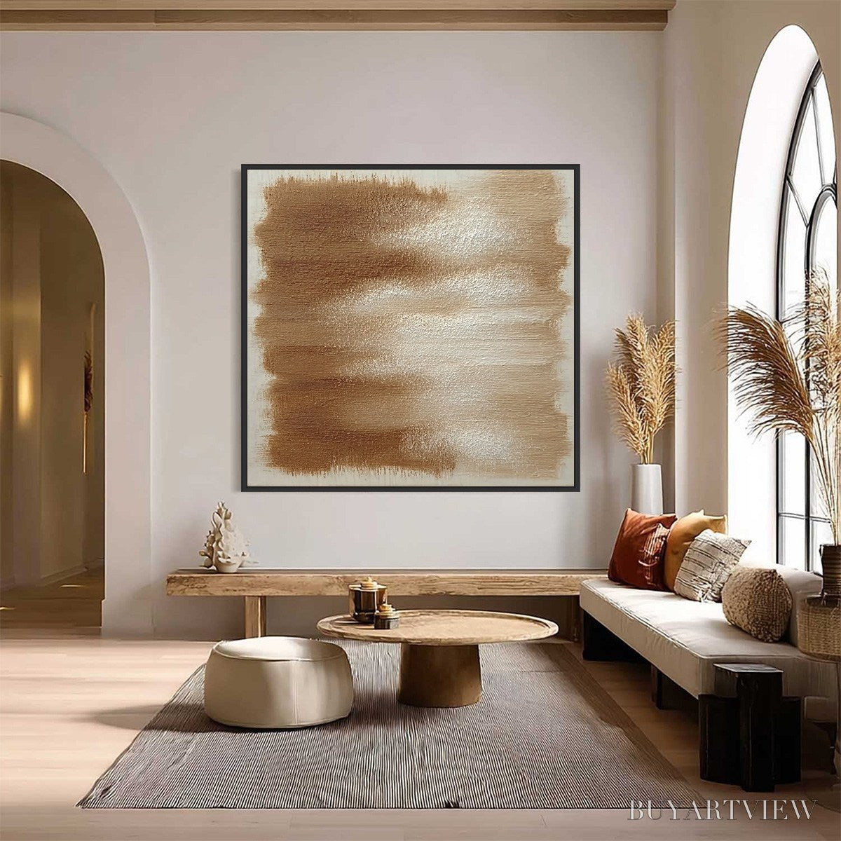 ARTOVITAS Earthen Whispers – Textured Wabi Sabi Abstract Oil Painting - image 2