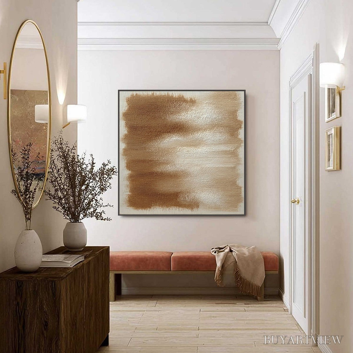 ARTOVITAS Earthen Whispers – Textured Wabi Sabi Abstract Oil Painting - image 6