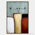 ARTOVITAS the Gathering – Textured Wabi Sabi Abstract Painting of Earthy Forms - image 1