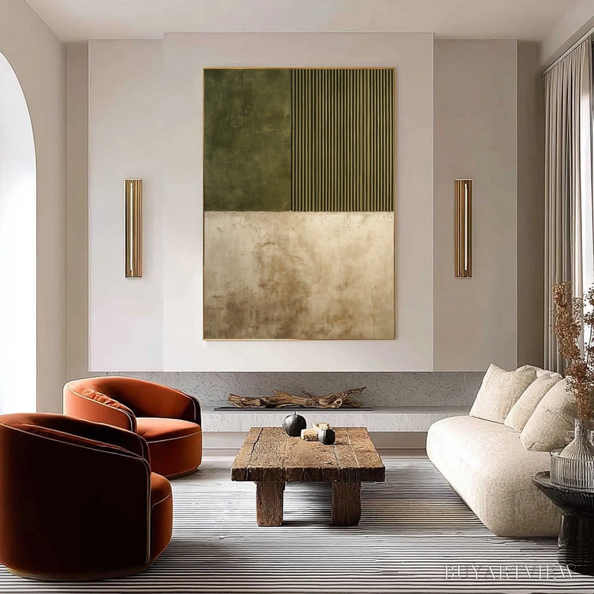 ARTOVITAS Terra Firma – Textured Wabi Sabi Abstract Painting in Earth Tones - image 2