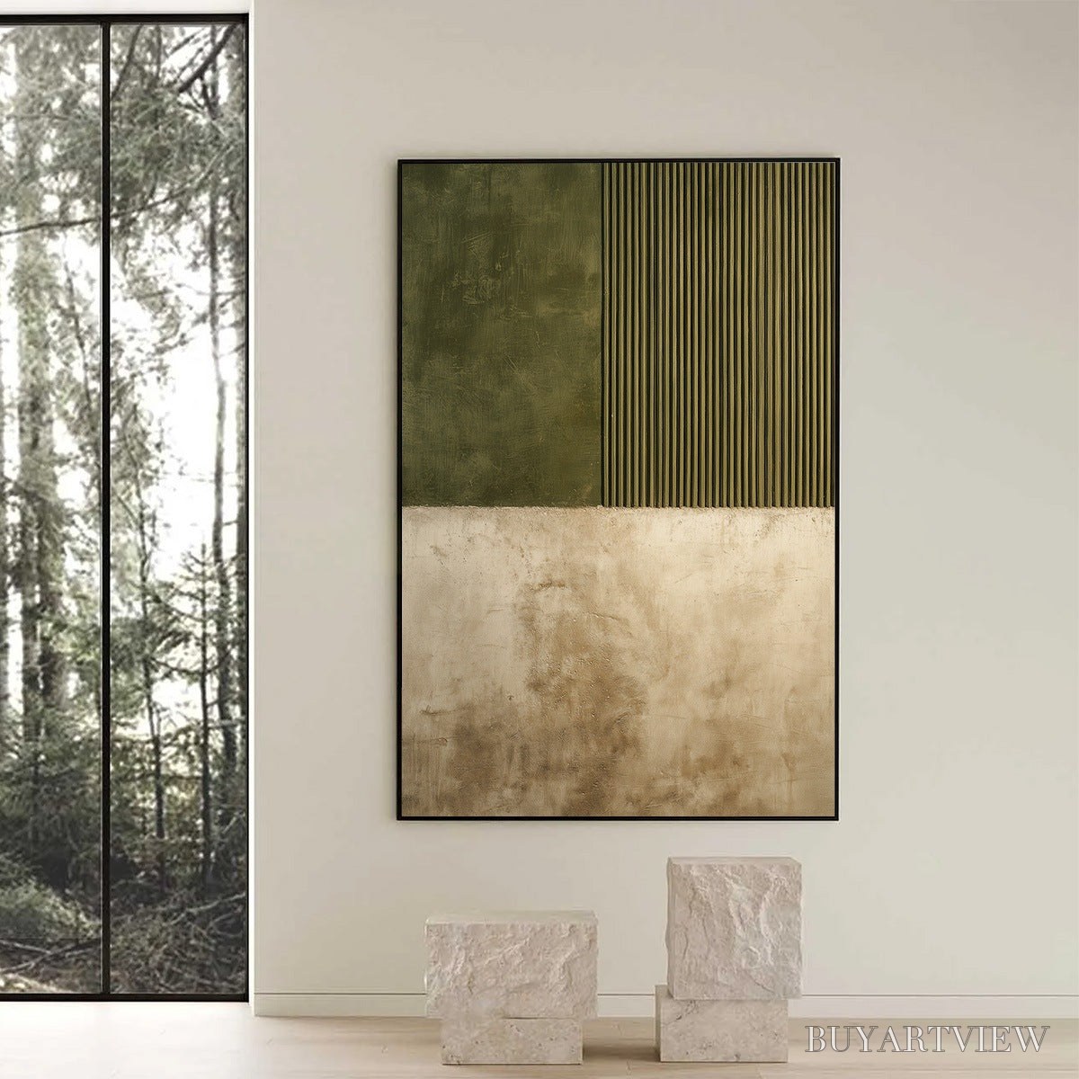 ARTOVITAS Terra Firma – Textured Wabi Sabi Abstract Painting in Earth Tones - image 6