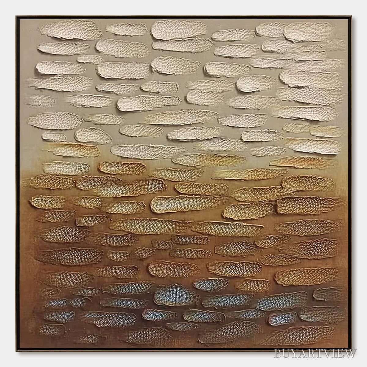 ARTOVITAS Earthen Strata – Textured Abstract Wabi Sabi Oil Painting on Canvas - image 1