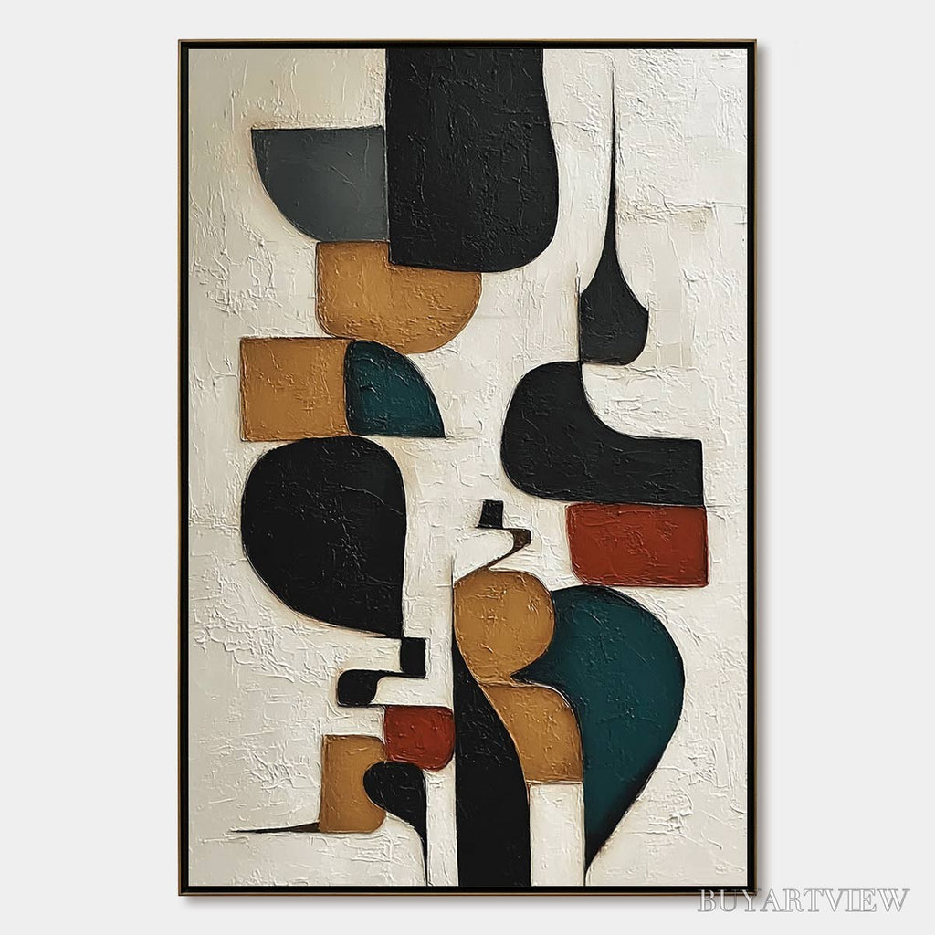 ARTOVITAS Balancing Act – Textured Wabi Sabi Abstract Painting for Modern Decor - image 1