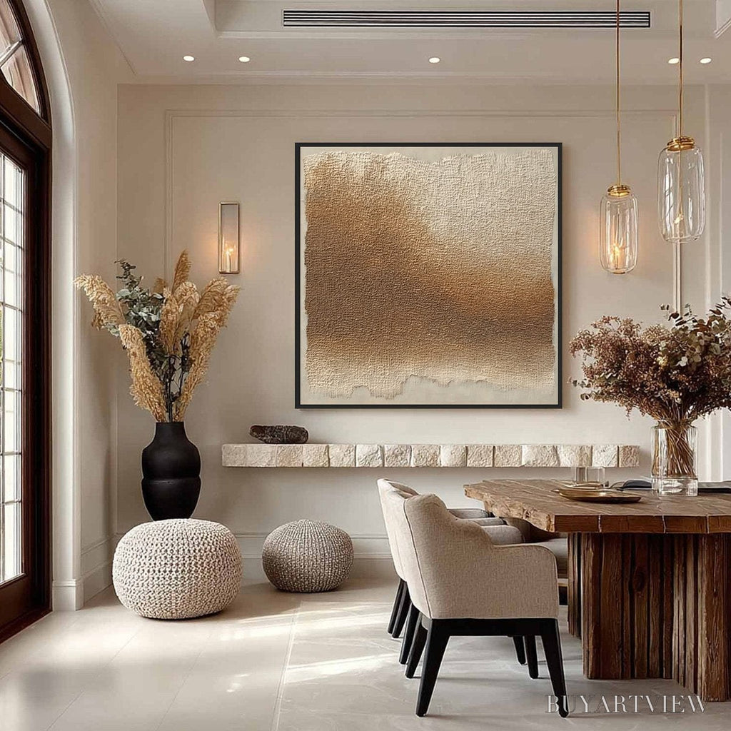 ARTOVITAS Earthen Veil – Large Textured Wabi Sabi Abstract Painting - image 4