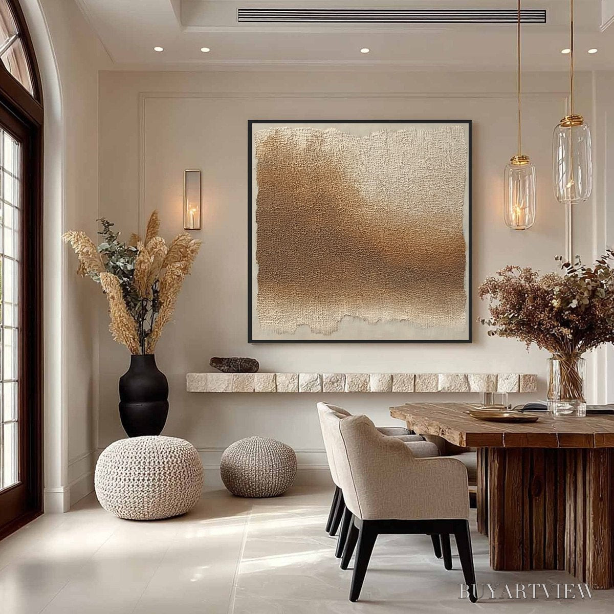 ARTOVITAS Earthen Veil – Large Textured Wabi Sabi Abstract Painting - image 4