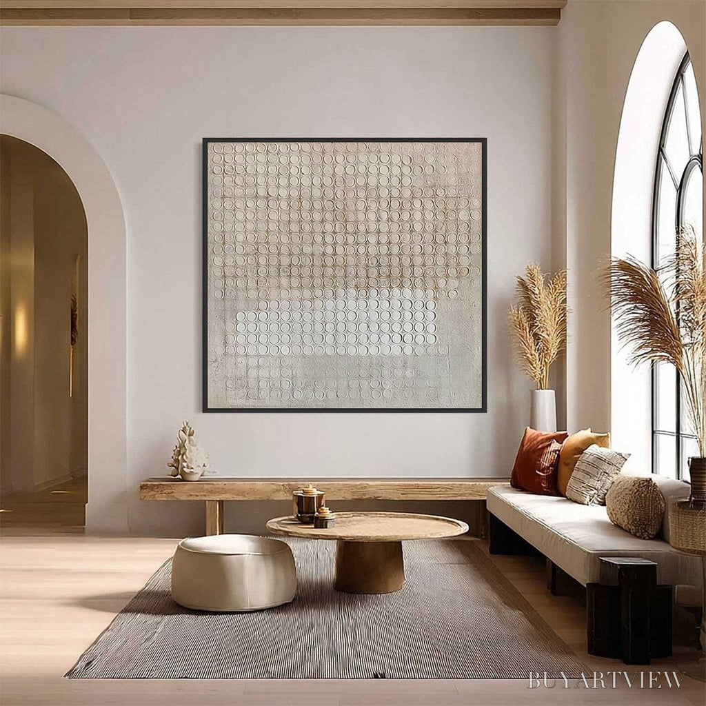 ARTOVITAS Echoes in Silence – Large Wabi Sabi Textured Minimalist Abstract Painting - image 2