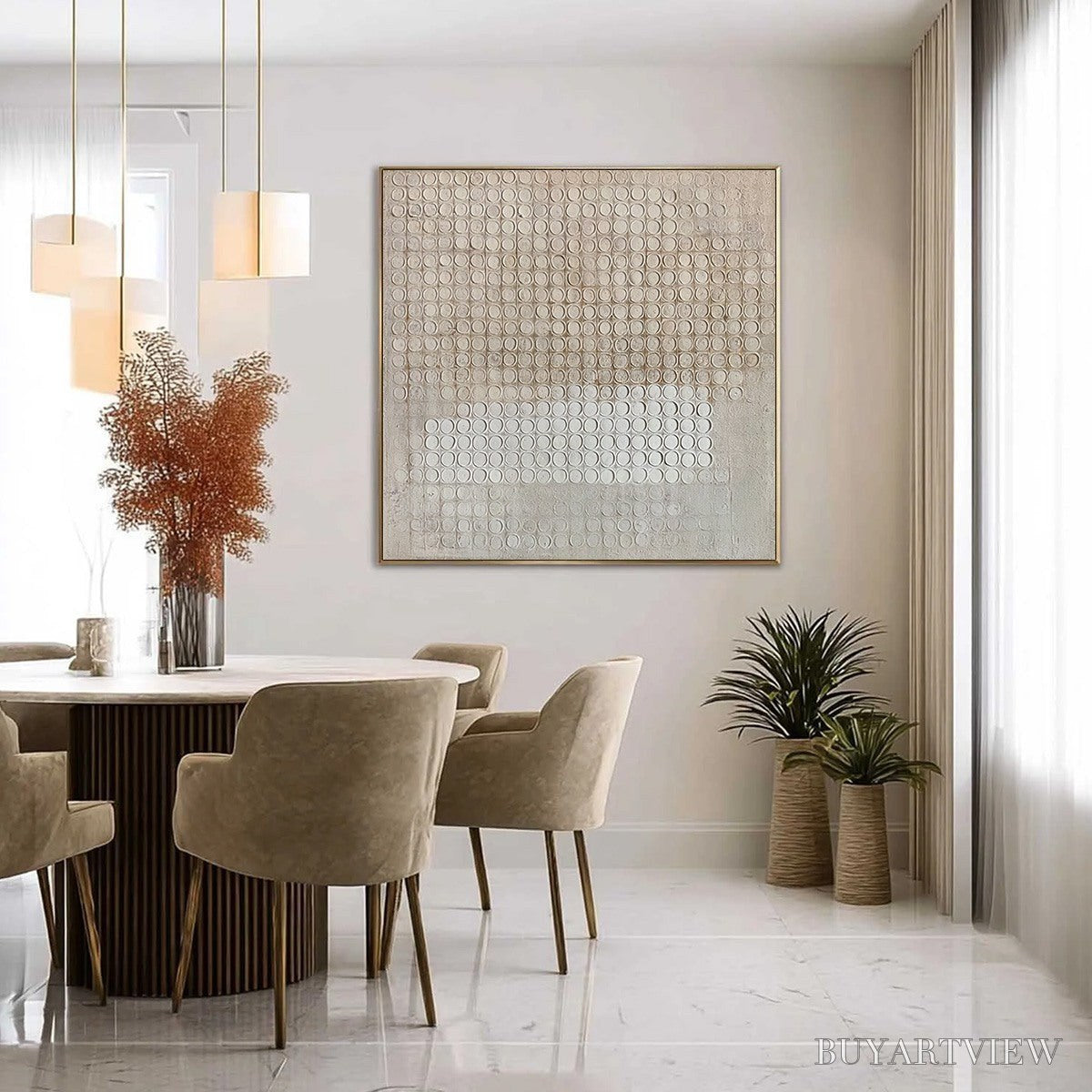 ARTOVITAS Echoes in Silence – Large Wabi Sabi Textured Minimalist Abstract Painting - image 4