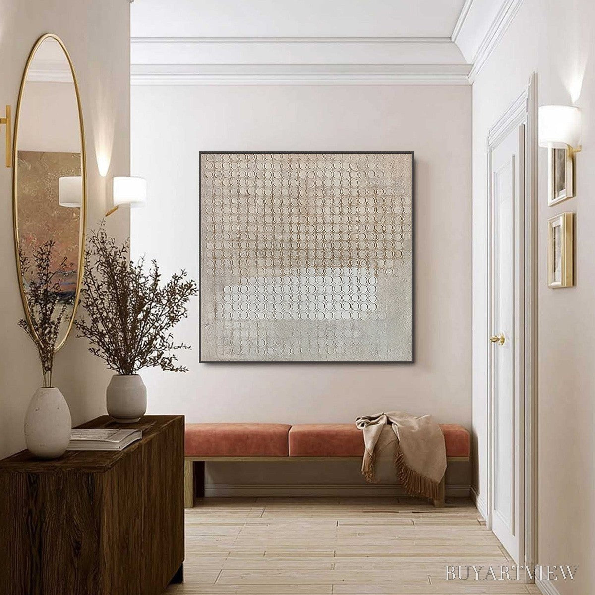 ARTOVITAS Echoes in Silence – Large Wabi Sabi Textured Minimalist Abstract Painting - image 6