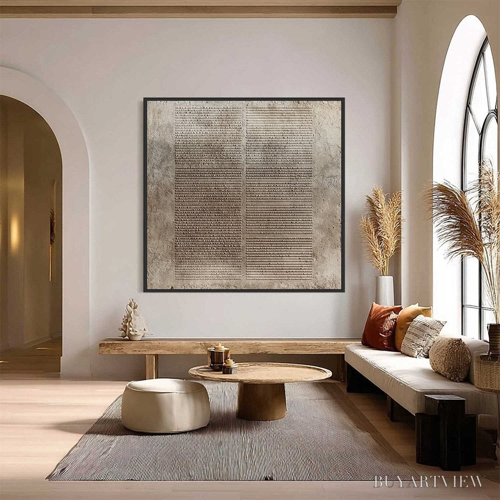 ARTOVITAS Earthen Tablet – Textured Wabi Sabi Minimalist Abstract Painting - image 2