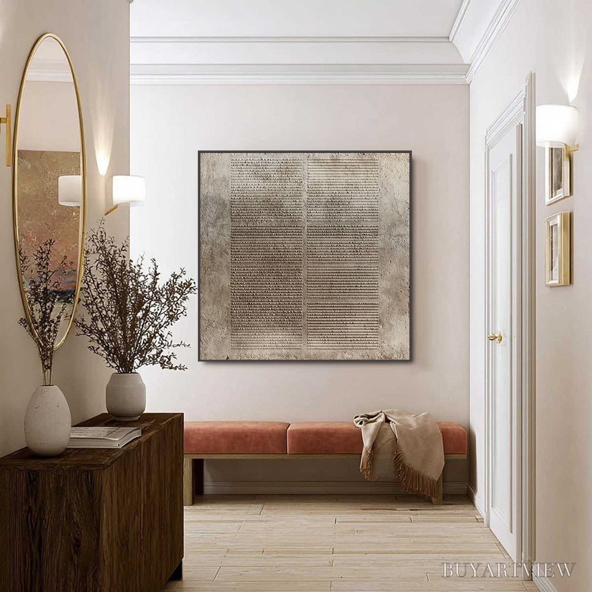 ARTOVITAS Earthen Tablet – Textured Wabi Sabi Minimalist Abstract Painting - image 6