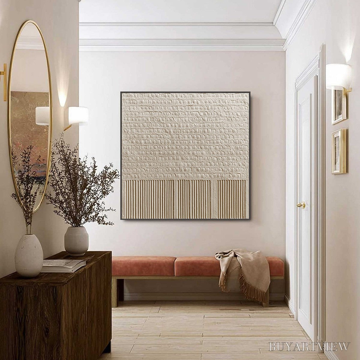 ARTOVITAS Stone Tablet – Textured Wabi Sabi Minimalist Abstract Painting - image 6