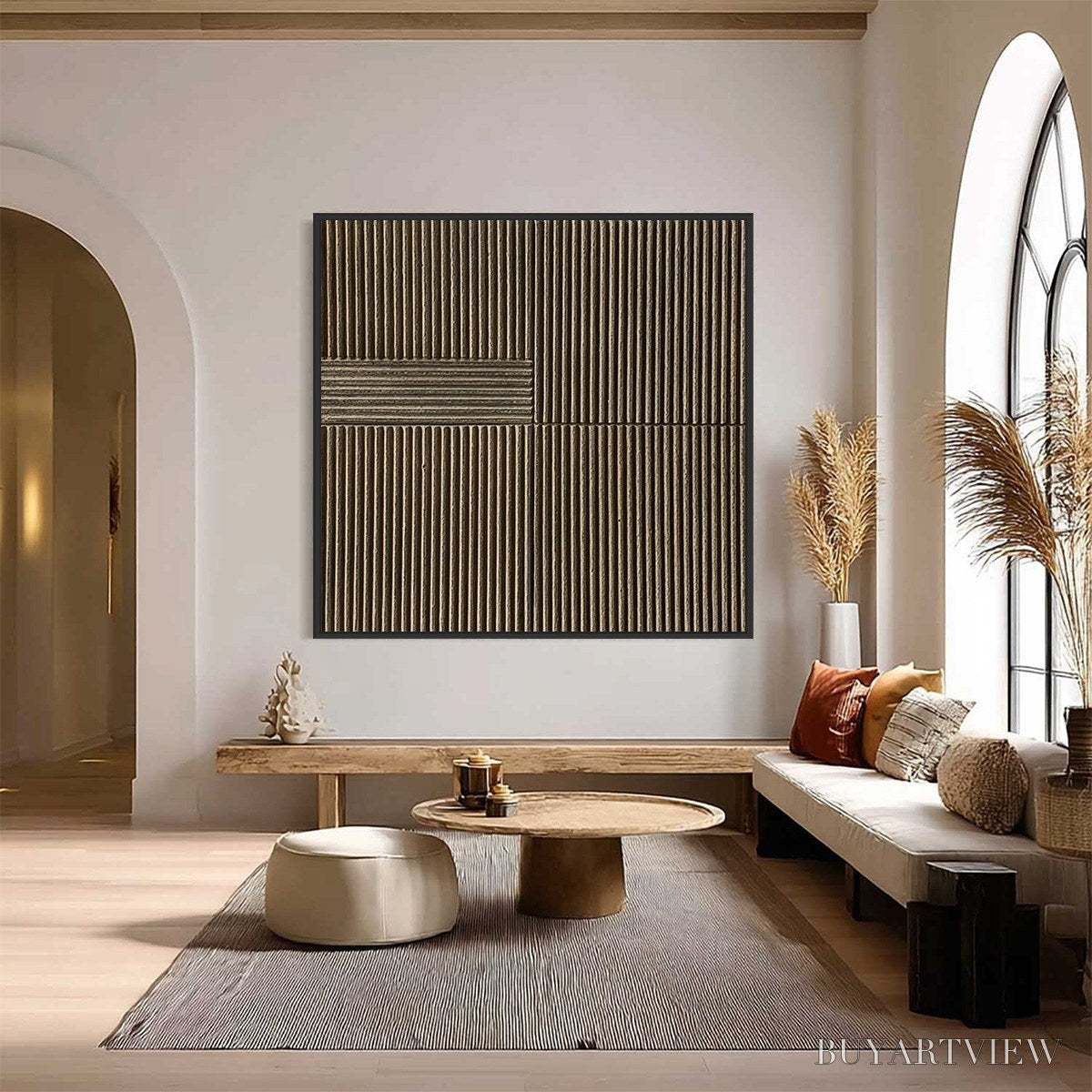ARTOVITAS Silent Cadence – Square Textured Wabi-Sabi Abstract - image 2