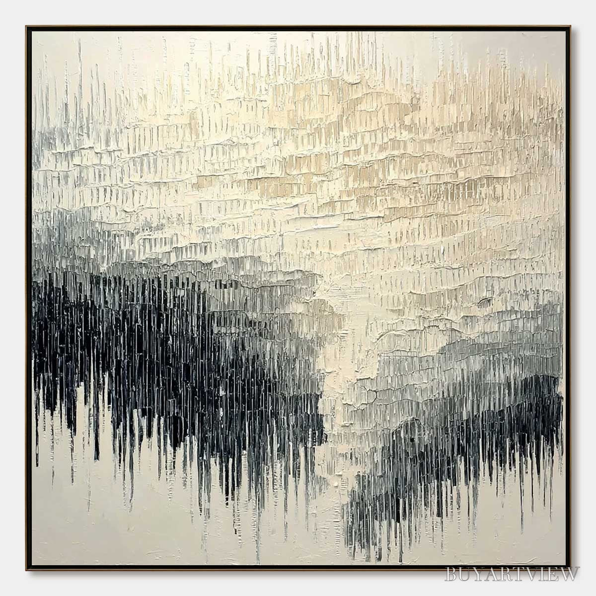 ARTOVITAS Static Flow – Heavy Texture Wabi Sabi Abstract Painting - image 1