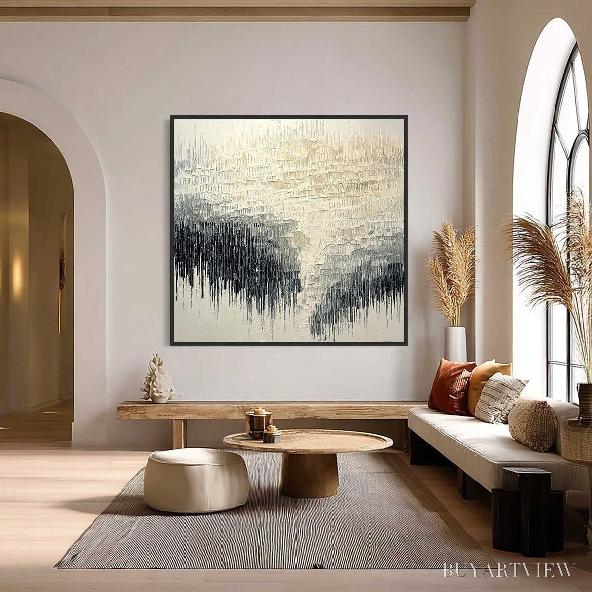 ARTOVITAS Static Flow – Heavy Texture Wabi Sabi Abstract Painting - image 2