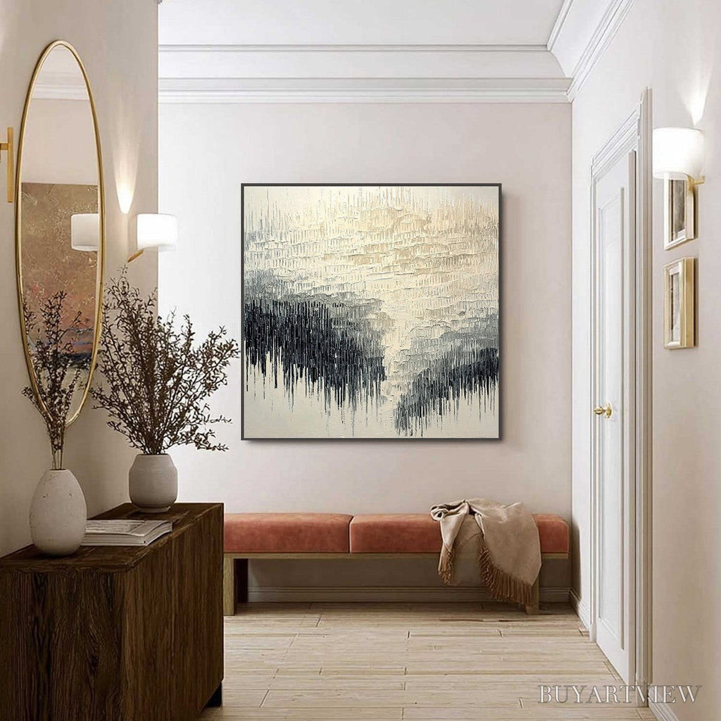 ARTOVITAS Static Flow – Heavy Texture Wabi Sabi Abstract Painting - image 6