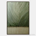 ARTOVITAS Earthen Weave – Textured Green and Beige Wabi Sabi Abstract Painting - image 1