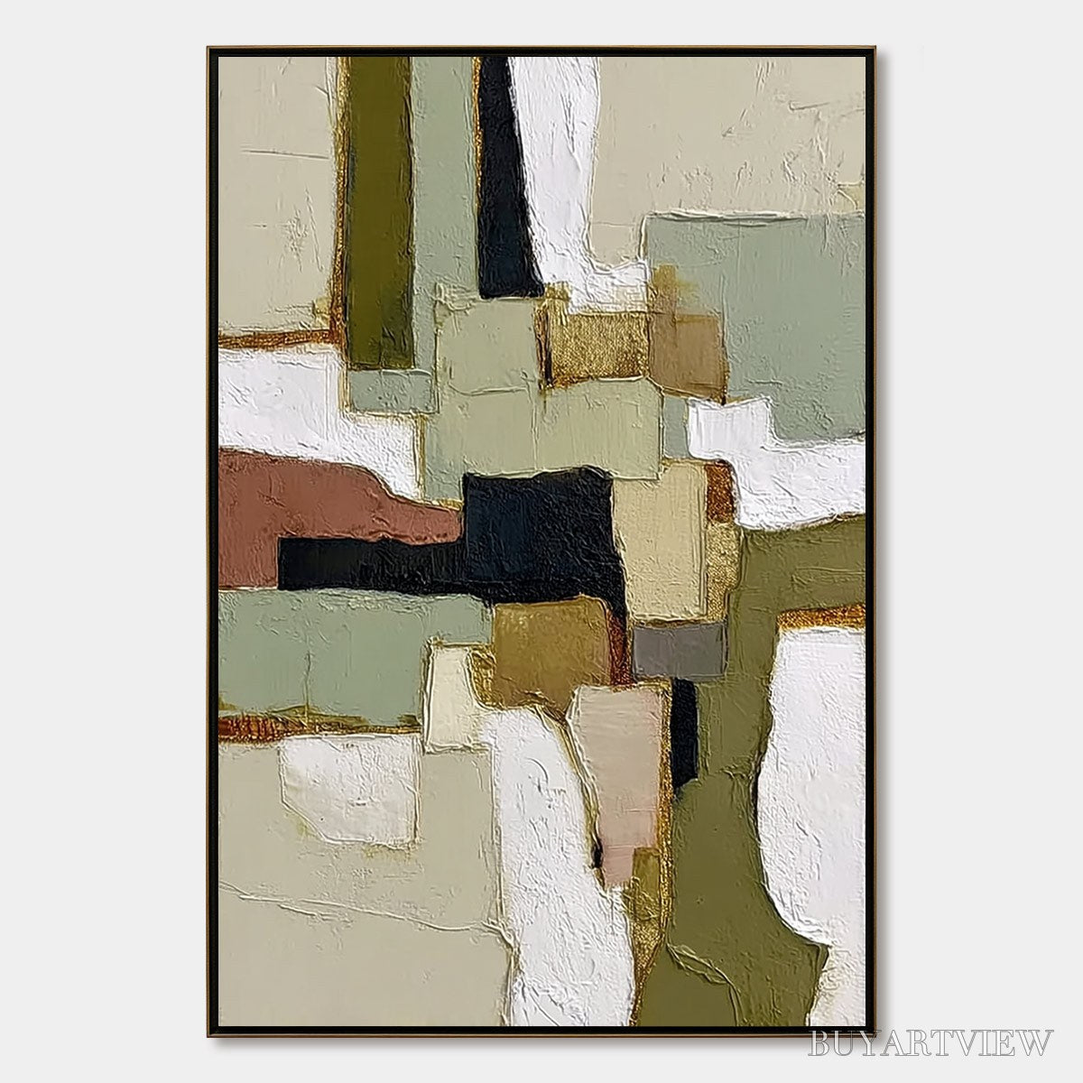 ARTOVITAS Terra Firma – Wabi Sabi Textured Abstract Painting with Earth Tones - image 1