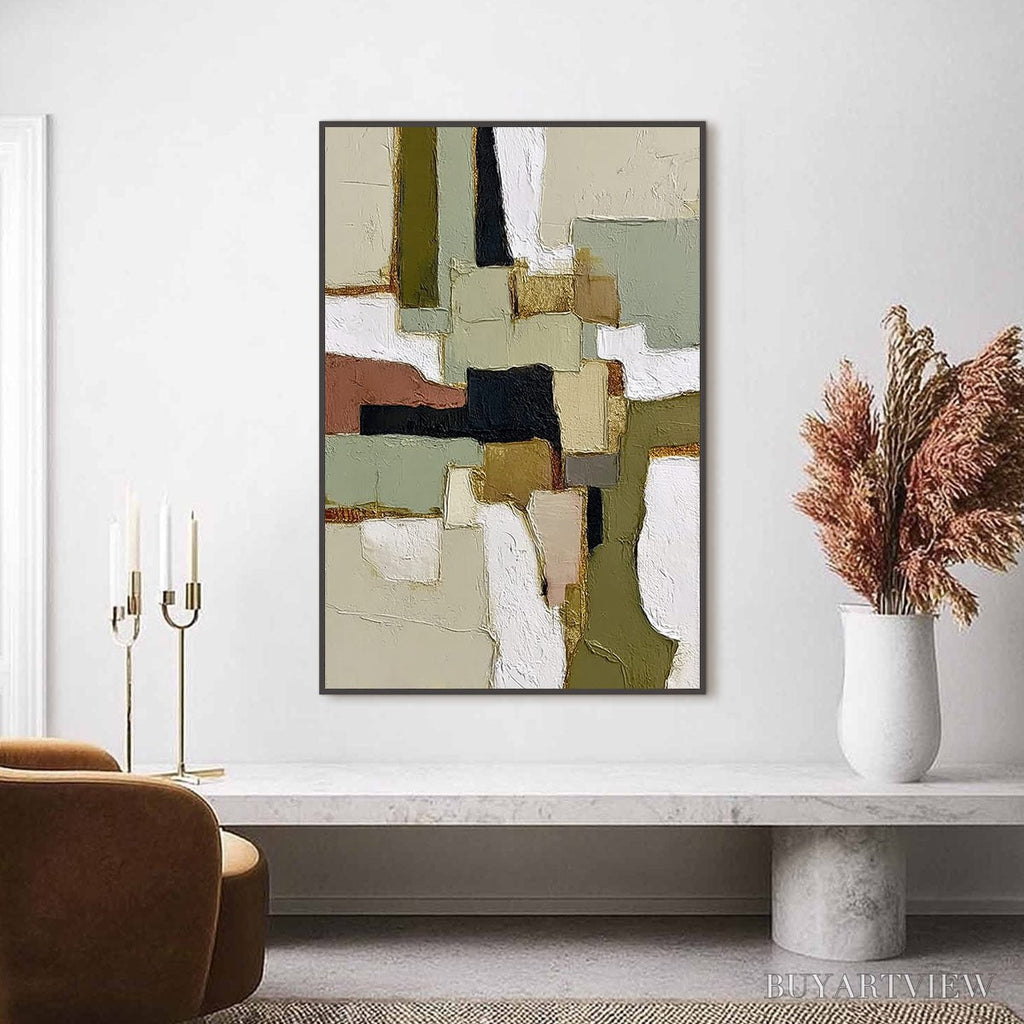 ARTOVITAS Terra Firma – Wabi Sabi Textured Abstract Painting with Earth Tones - image 2