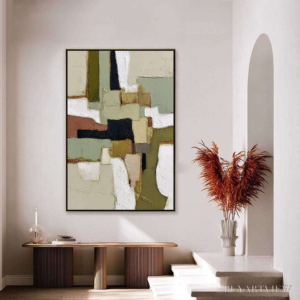 ARTOVITAS Terra Firma – Wabi Sabi Textured Abstract Painting with Earth Tones - image 4