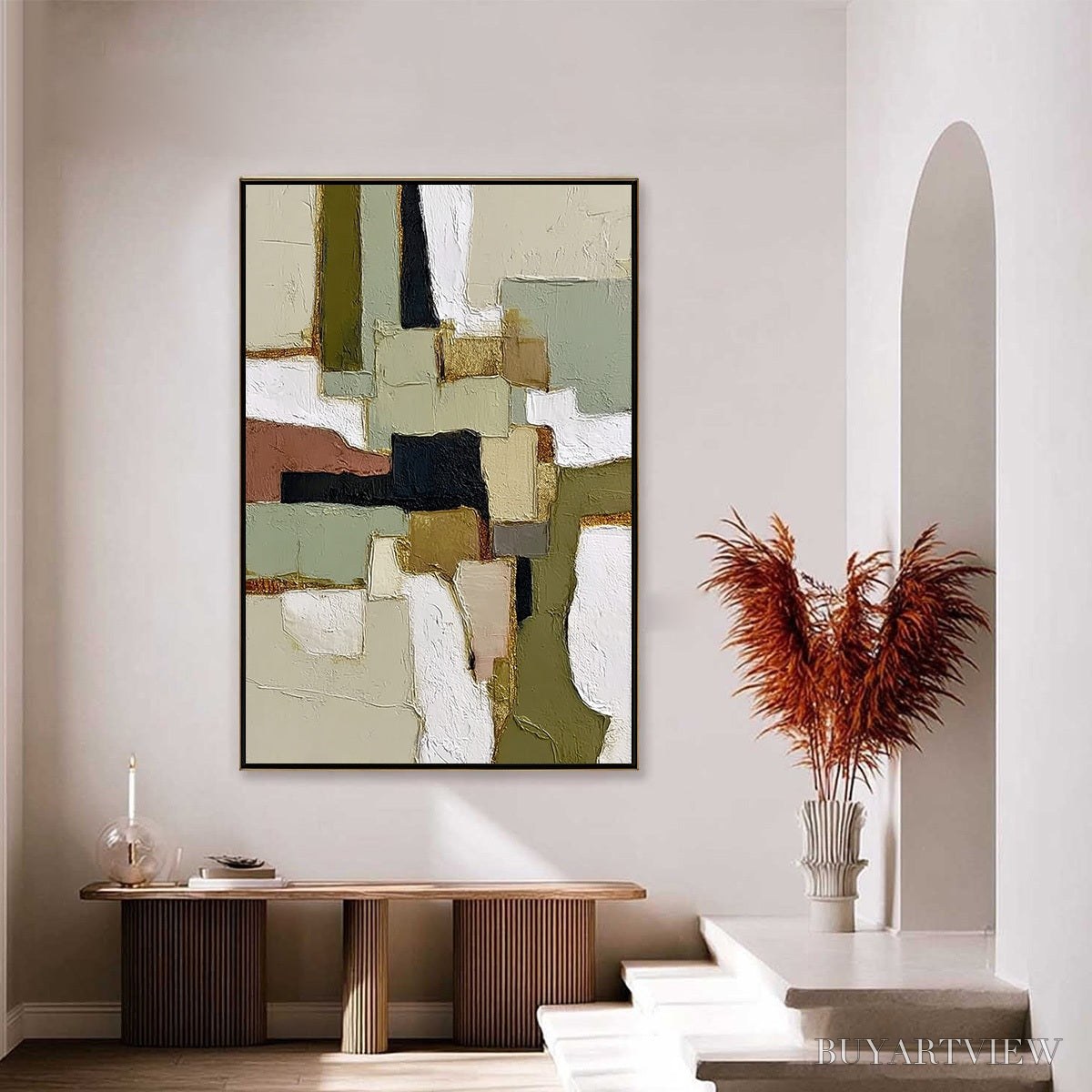 ARTOVITAS Terra Firma – Wabi Sabi Textured Abstract Painting with Earth Tones - image 4