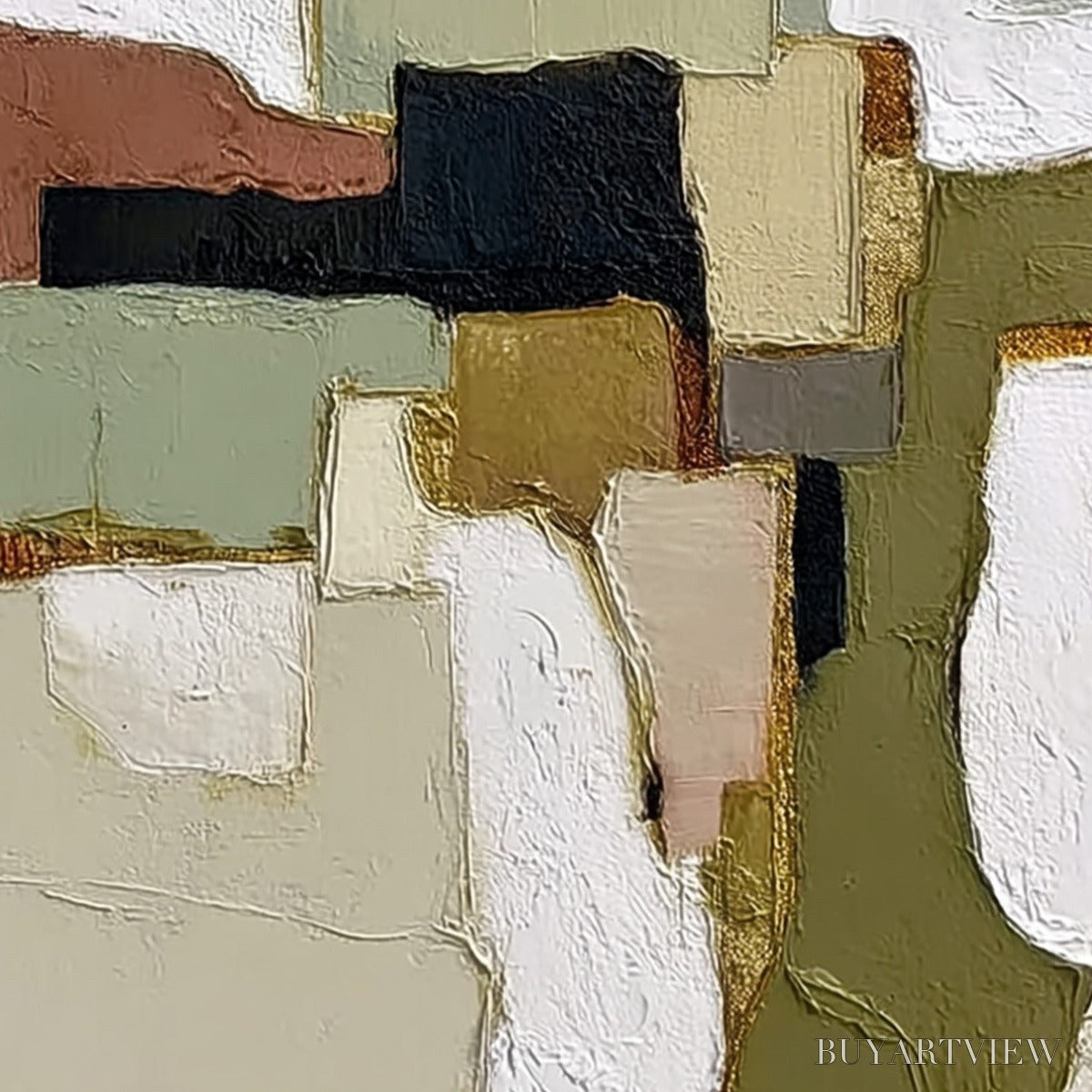 ARTOVITAS Terra Firma – Wabi Sabi Textured Abstract Painting with Earth Tones - image 5