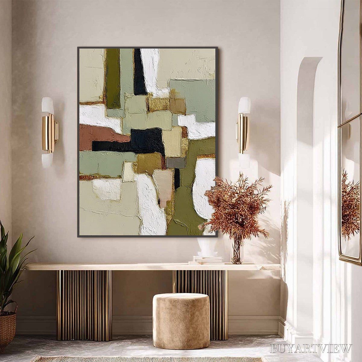 ARTOVITAS Terra Firma – Wabi Sabi Textured Abstract Painting with Earth Tones - image 6
