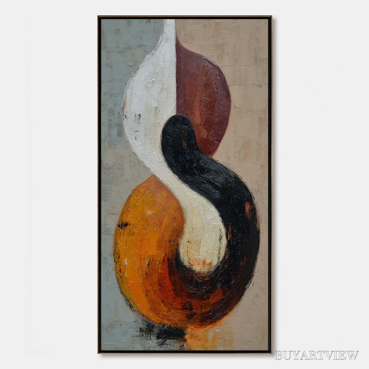 ARTOVITAS Intertwine – Textured Wabi Sabi Abstract Painting for Modern Decor - image 1