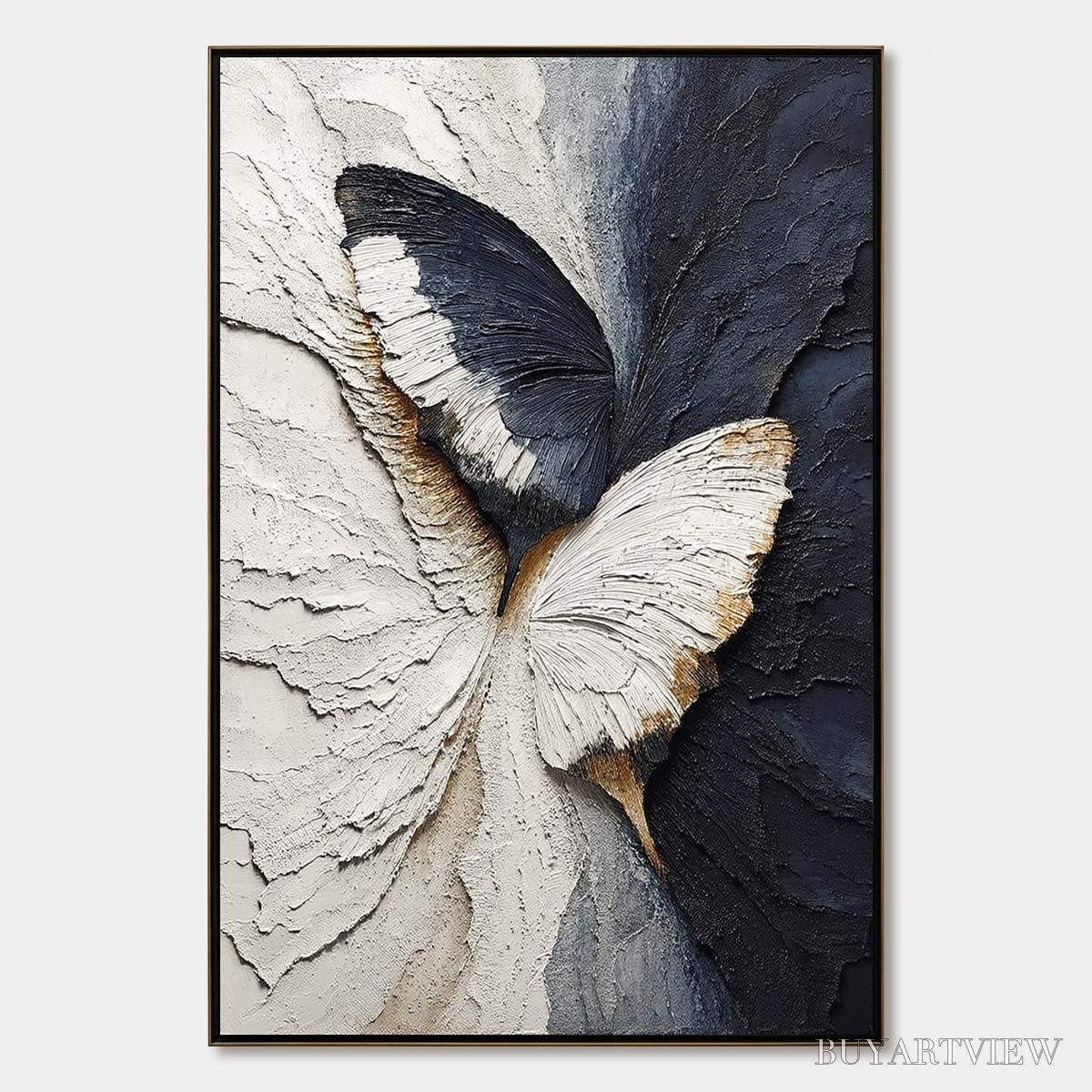 ARTOVITAS Emergence – Textured Wabi Sabi Butterfly Impasto - image 1