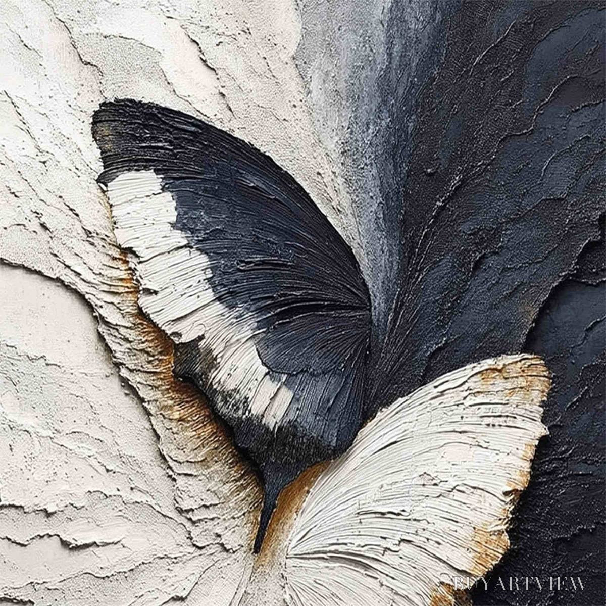 ARTOVITAS Emergence – Textured Wabi Sabi Butterfly Impasto - image 3