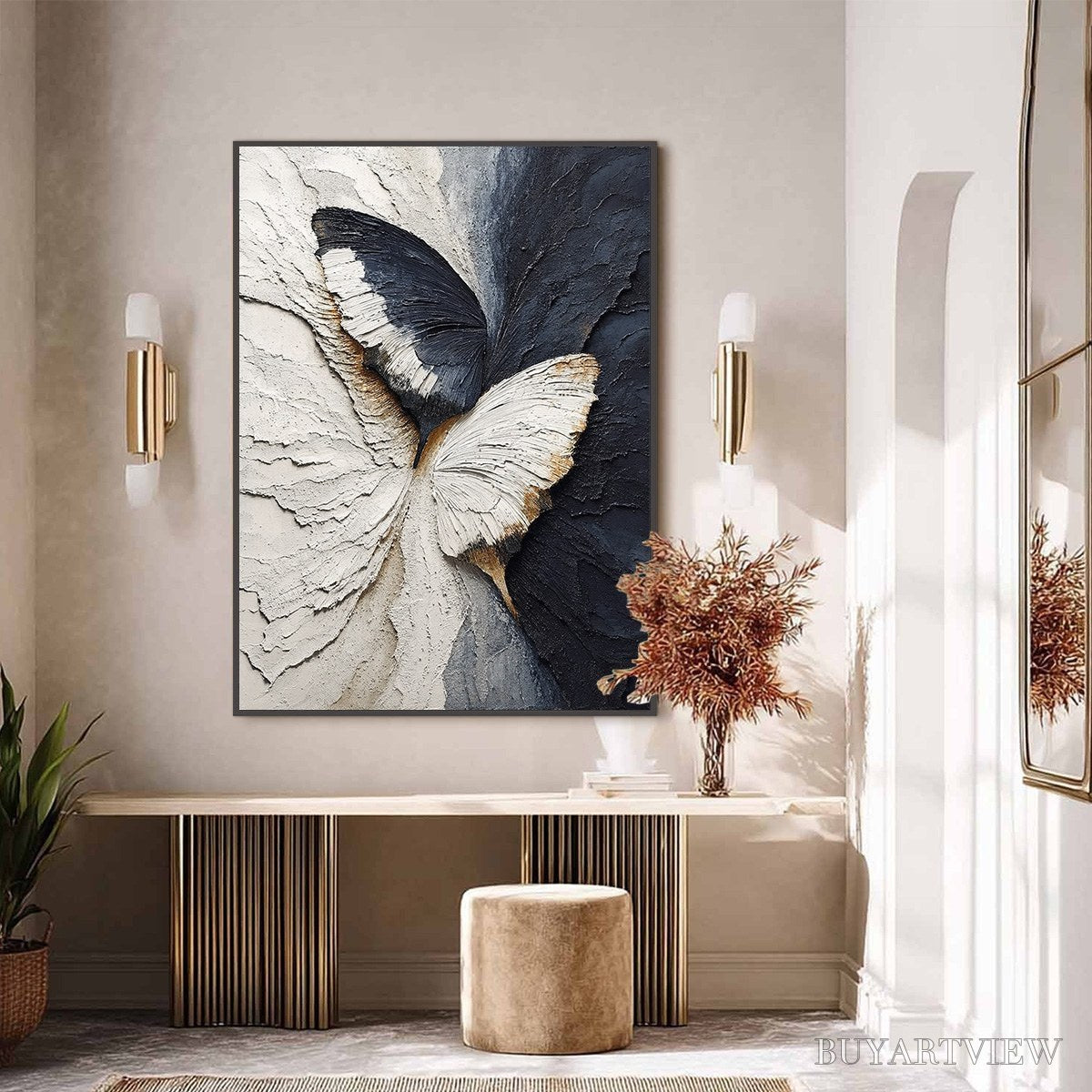ARTOVITAS Emergence – Textured Wabi Sabi Butterfly Impasto - image 4