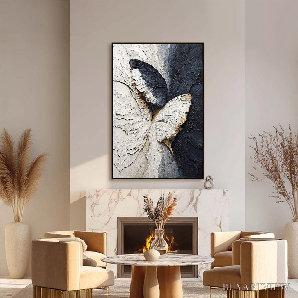 ARTOVITAS Emergence – Textured Wabi Sabi Butterfly Impasto - image 6