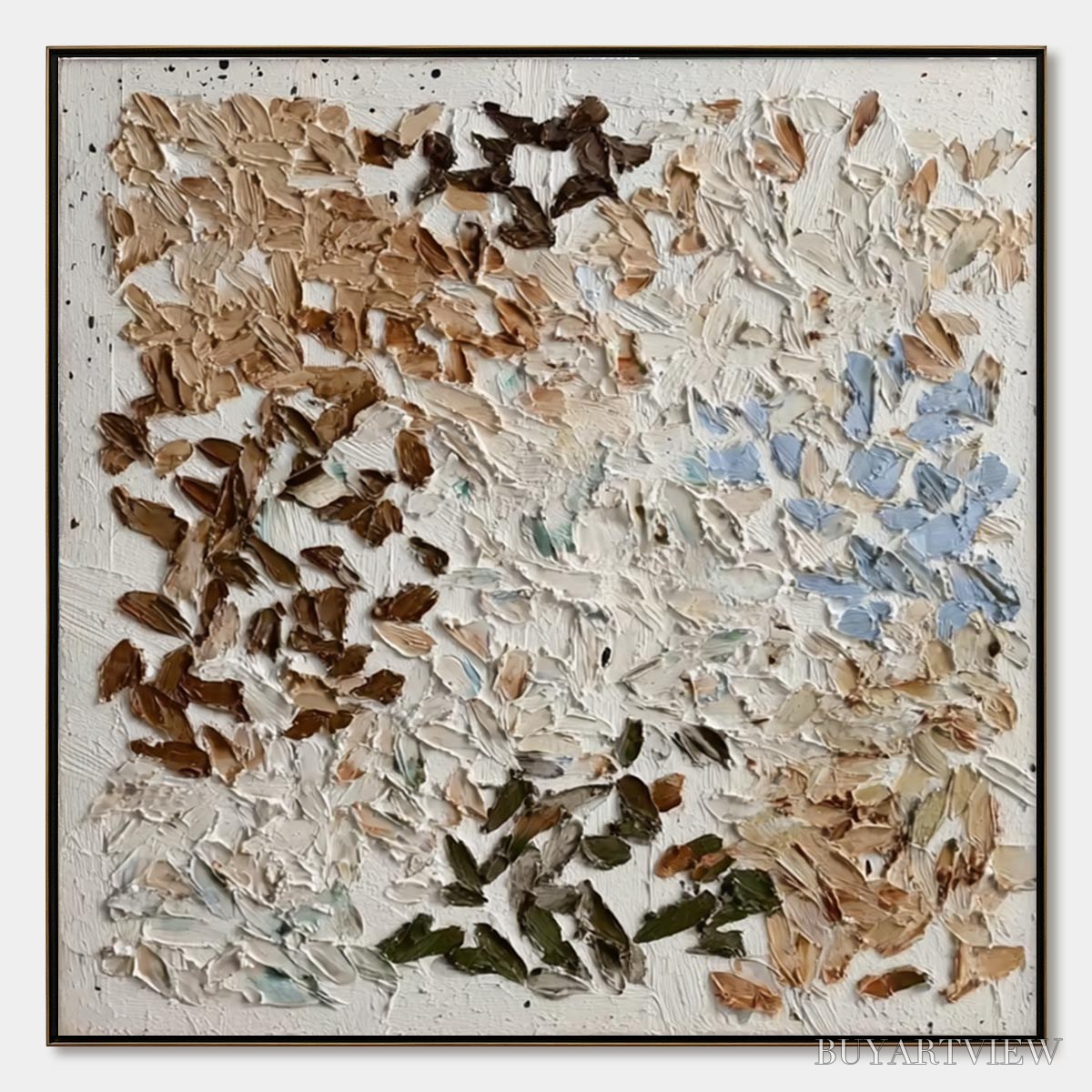 ARTOVITAS Earth'S Mosaic – Textured Wabi Sabi Abstract Impasto Painting - image 1