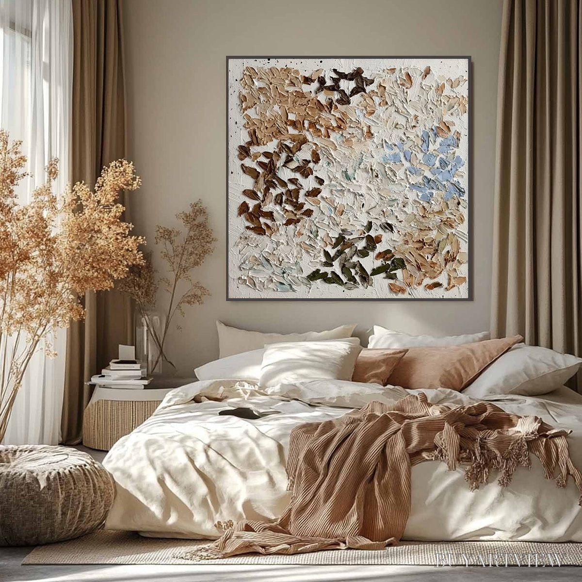 ARTOVITAS Earth'S Mosaic – Textured Wabi Sabi Abstract Impasto Painting - image 2