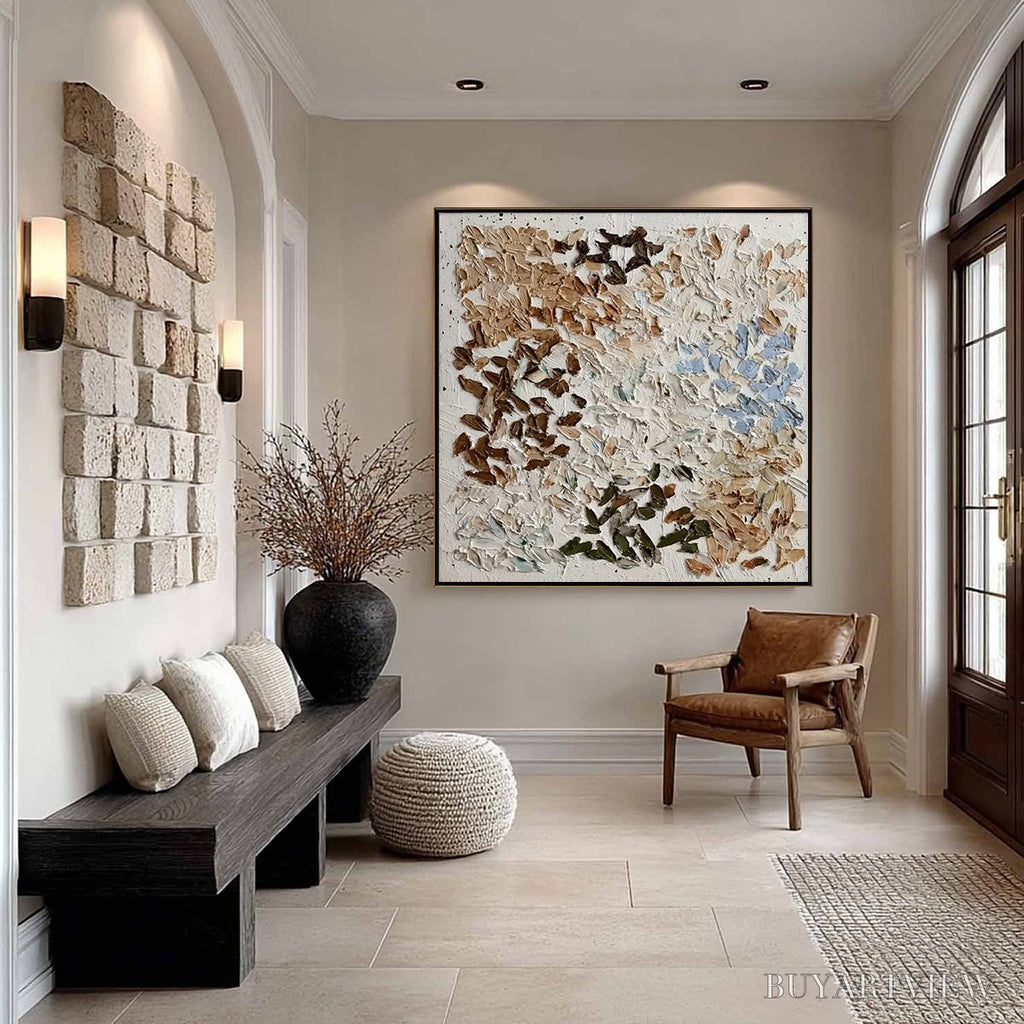 ARTOVITAS Earth'S Mosaic – Textured Wabi Sabi Abstract Impasto Painting - image 6