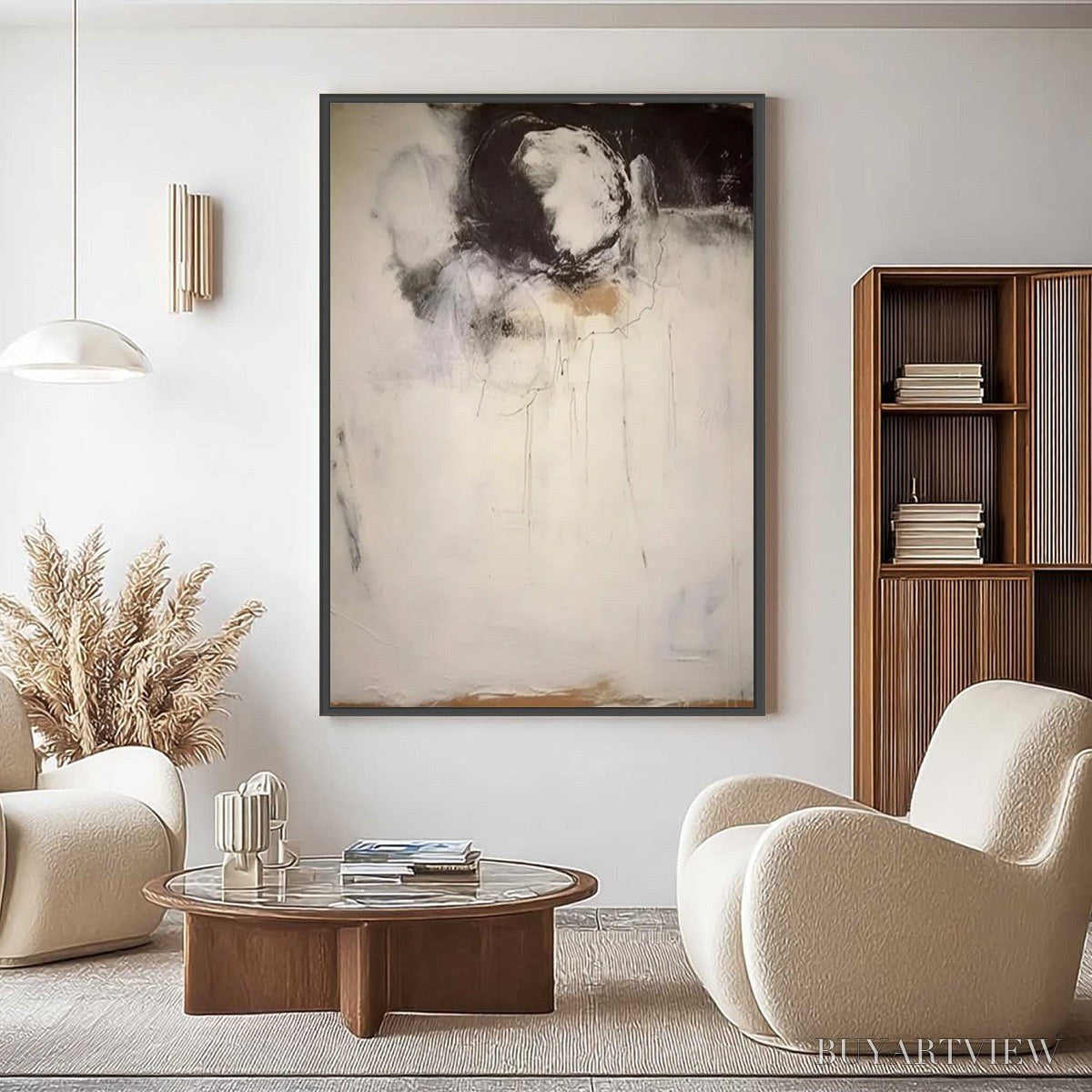 ARTOVITAS Echoes of Silence – Large Vertical Wabi Sabi Abstract Painting - image 2