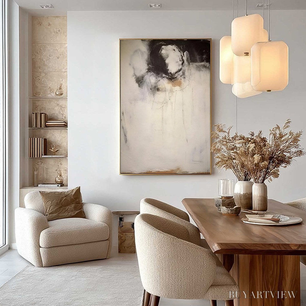 ARTOVITAS Echoes of Silence – Large Vertical Wabi Sabi Abstract Painting - image 4