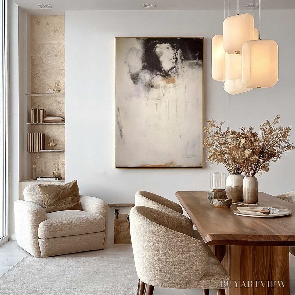 ARTOVITAS Echoes of Silence – Large Vertical Wabi Sabi Abstract Painting - image 4