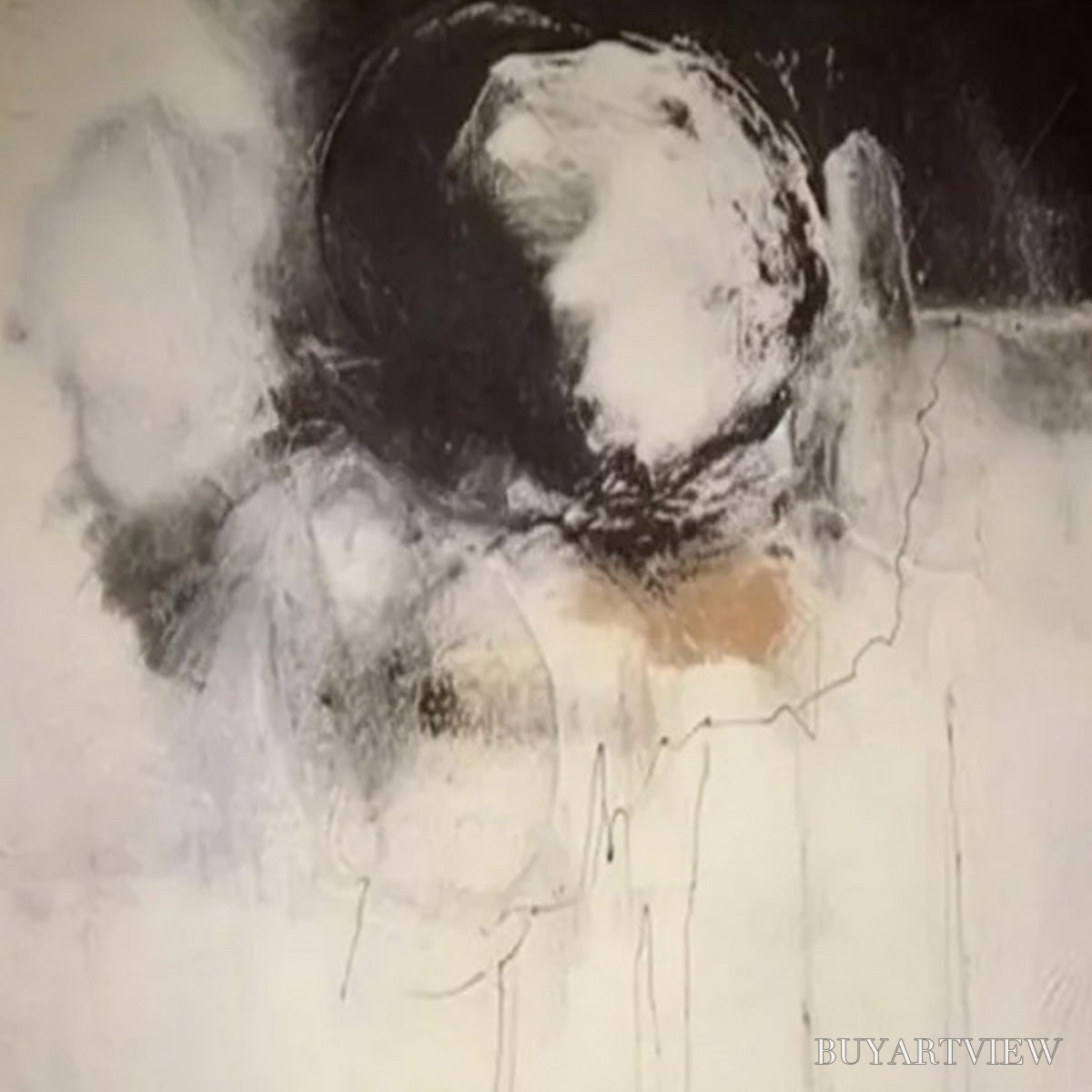 ARTOVITAS Echoes of Silence – Large Vertical Wabi Sabi Abstract Painting - image 5