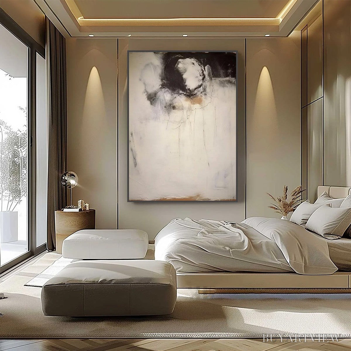 ARTOVITAS Echoes of Silence – Large Vertical Wabi Sabi Abstract Painting - image 6