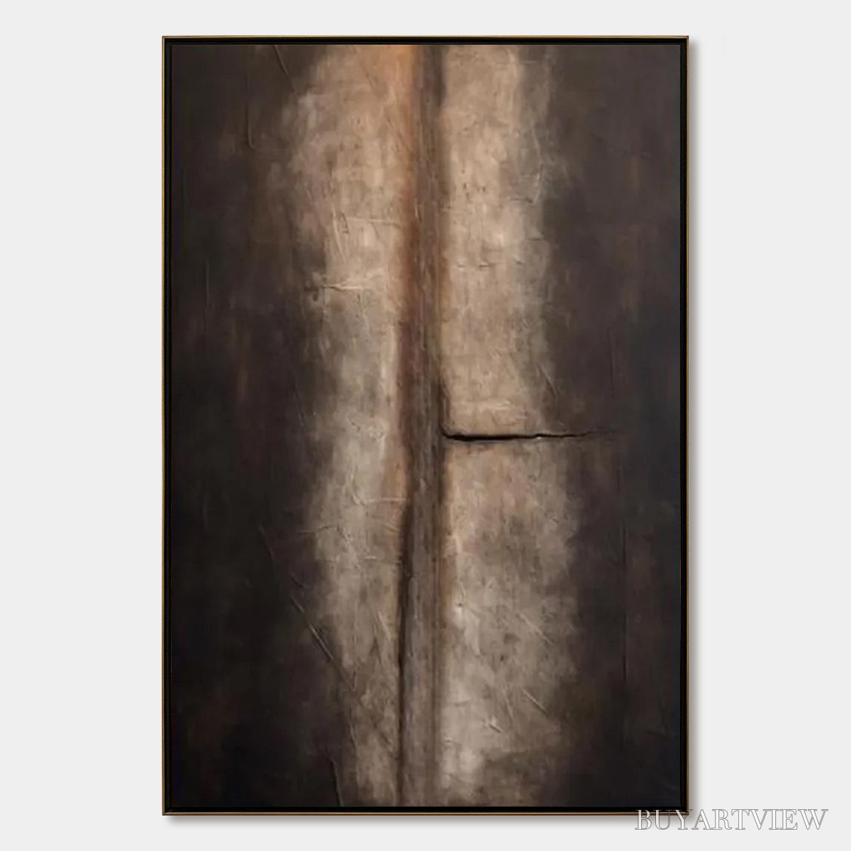 ARTOVITAS Fissure – Large Textured Wabi Sabi Abstract Painting in Earth Tones - image 1