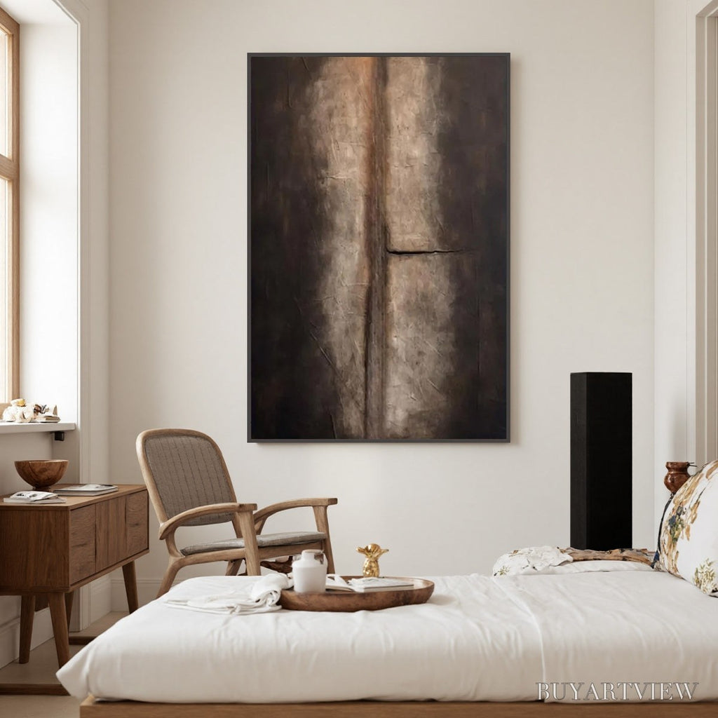 ARTOVITAS Fissure – Large Textured Wabi Sabi Abstract Painting in Earth Tones - image 2