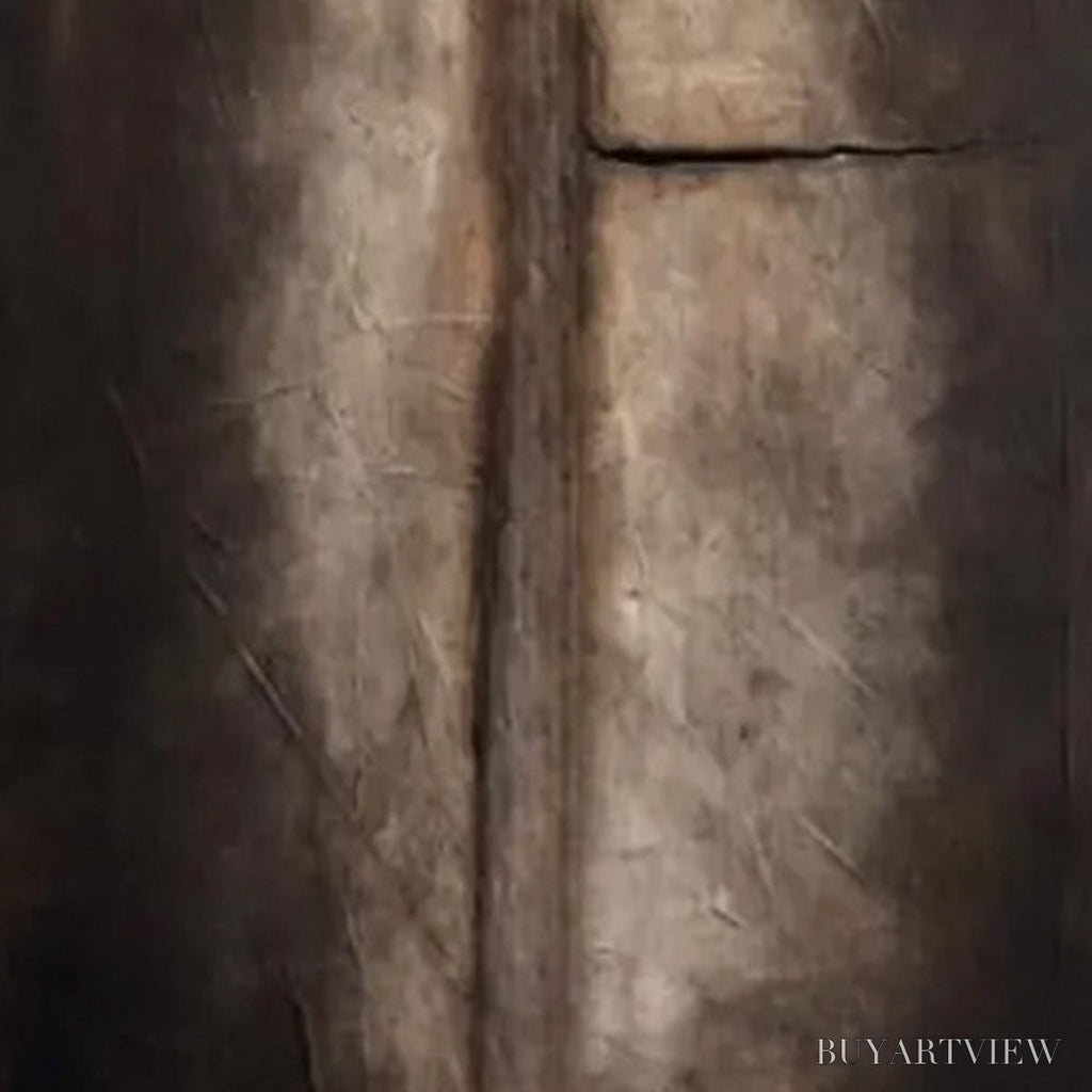 ARTOVITAS Fissure – Large Textured Wabi Sabi Abstract Painting in Earth Tones - image 3