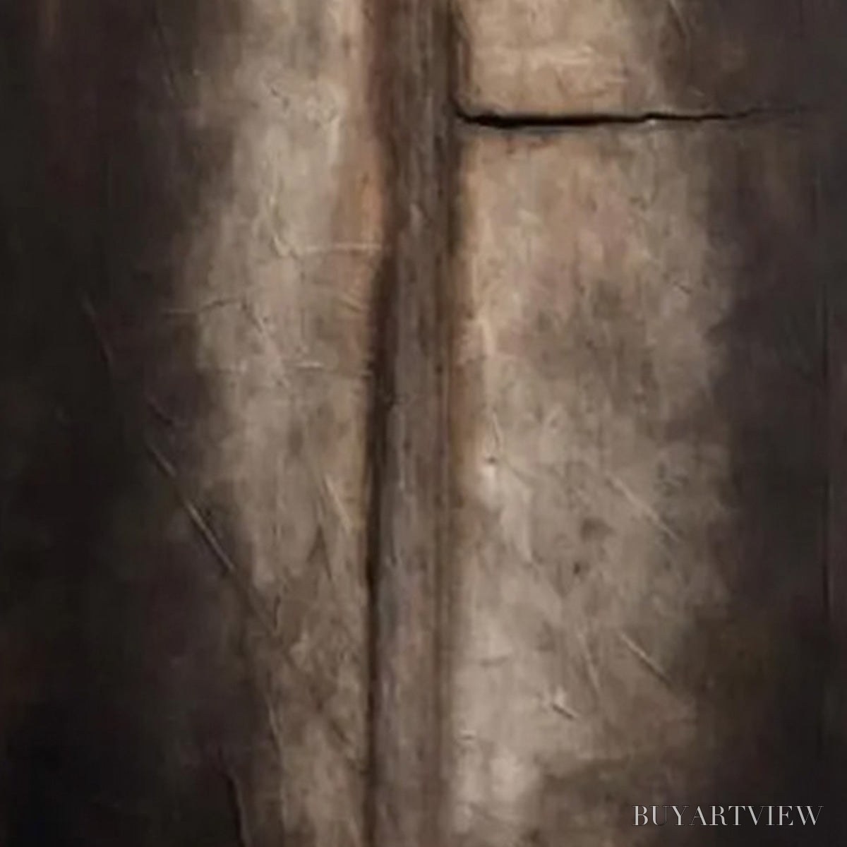 ARTOVITAS Fissure – Large Textured Wabi Sabi Abstract Painting in Earth Tones - image 3