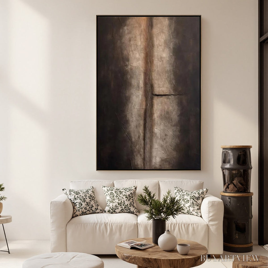 ARTOVITAS Fissure – Large Textured Wabi Sabi Abstract Painting in Earth Tones - image 4